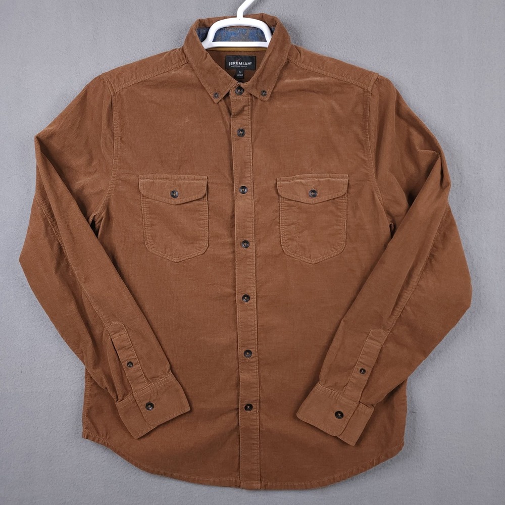 Jeremiah American Legacy Mens M Brown Corduroy Button Shirt Western Workwear‎